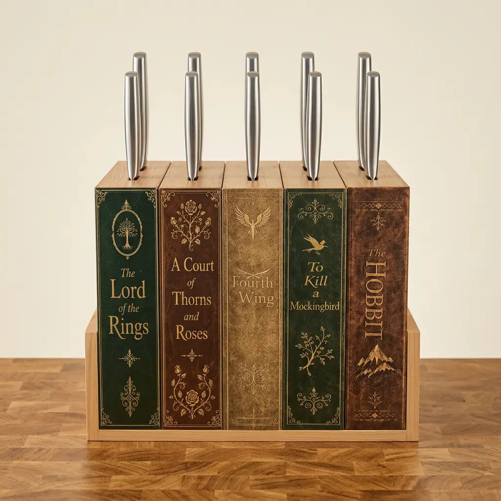BOOK BLOCKS — Handmade 5-Book Kitchen Knife Block