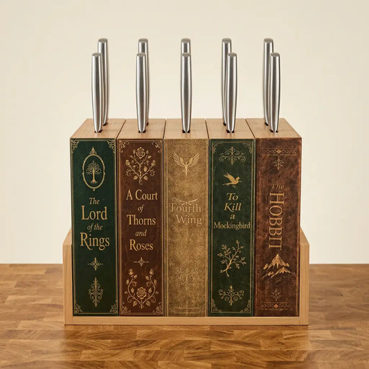 BOOK BLOCKS — Handmade 5-Book Kitchen Knife Block