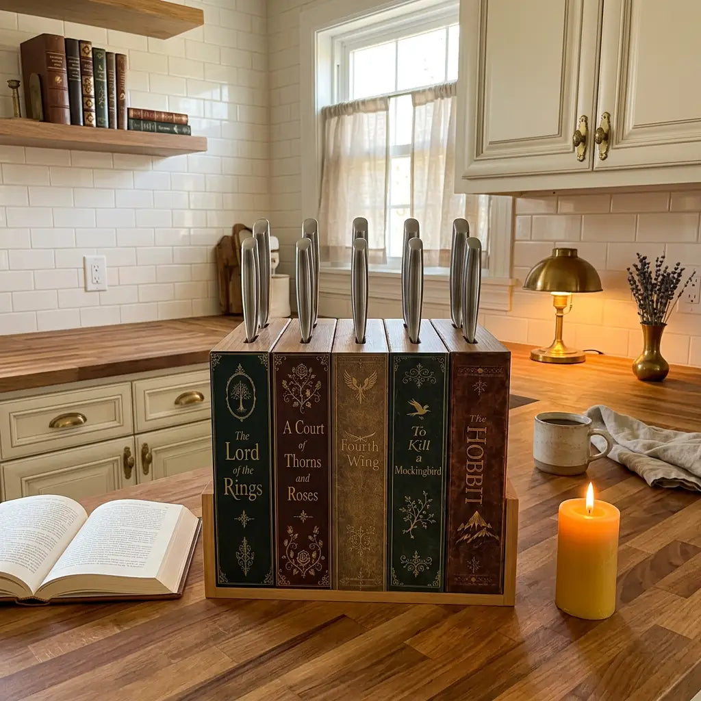 BOOK BLOCKS — Handmade 5-Book Kitchen Knife Block